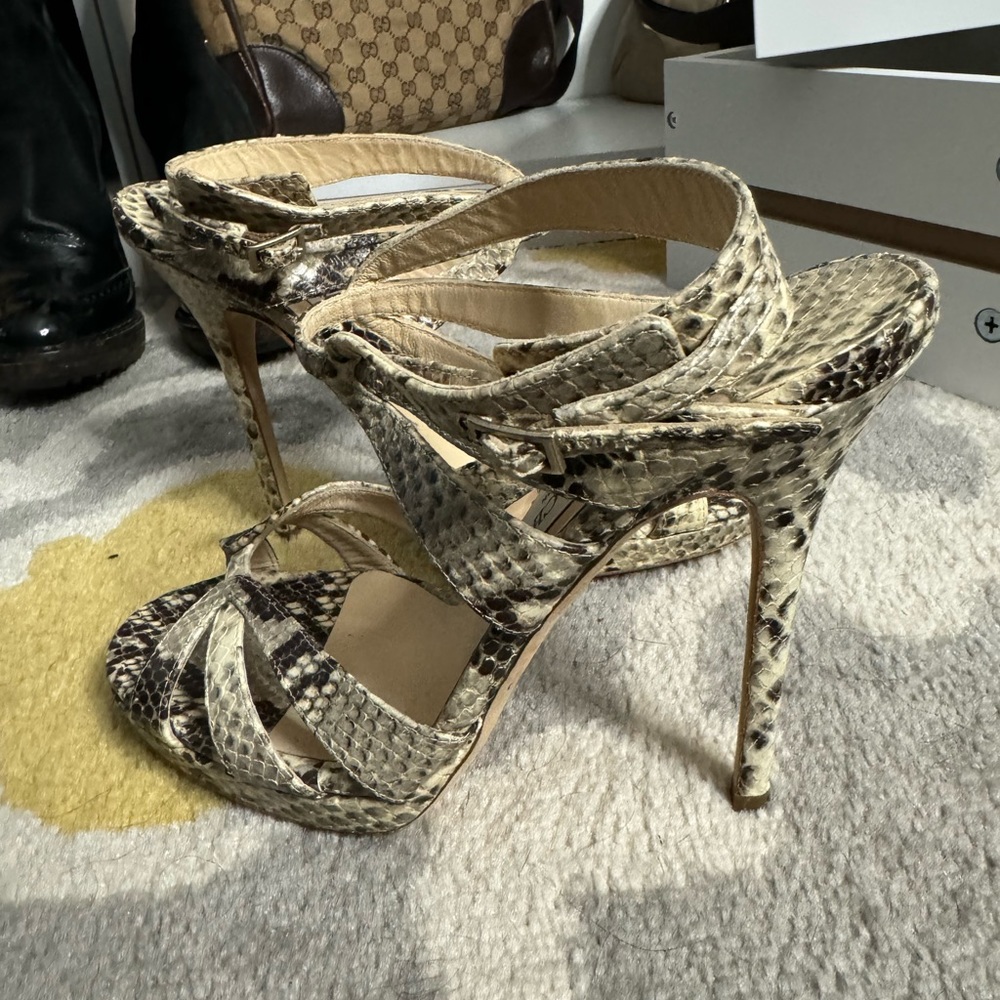 Jimmy Choo heels- snakeskin and leather size 40 - Picture 2 of 4
